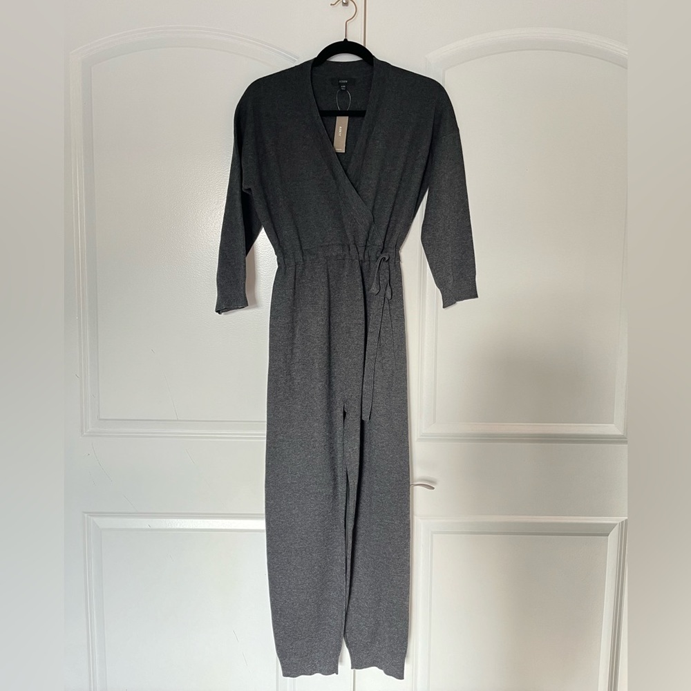 J. Crew Merino Wool Sweater-Jumpsuit in Heather Charcoal Gray size XXS N… - Picture 3 of 6